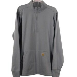 Carhartt‎ Relaxed Fit Med. Wt Long Sleeve Pullover 1/3 Zip Front Pockets Wmn Med
